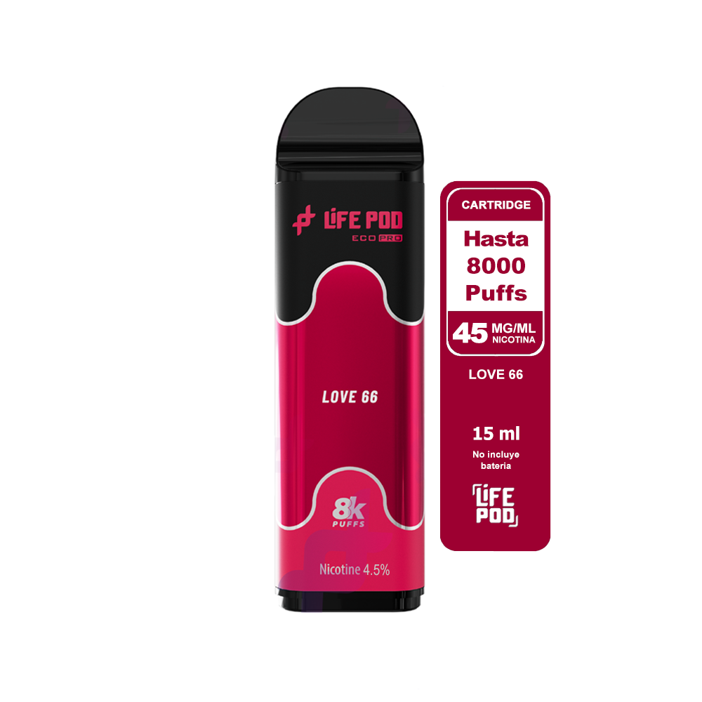 Recarga 8000 Love 66 4.5% - Life Pod