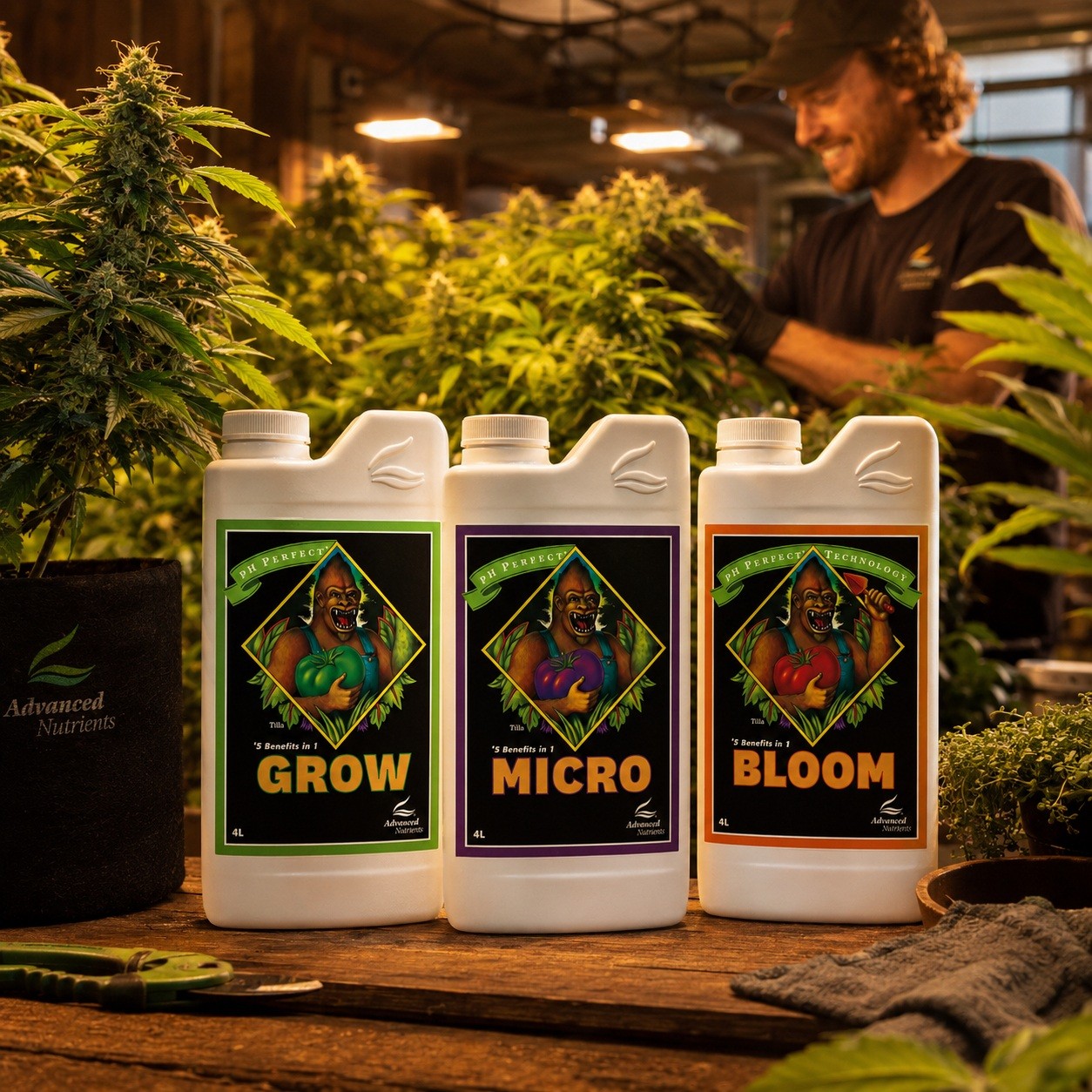 pH Perfect GROW+MICRO+BLOOM 4L - Advanced Nutrients - vista 3