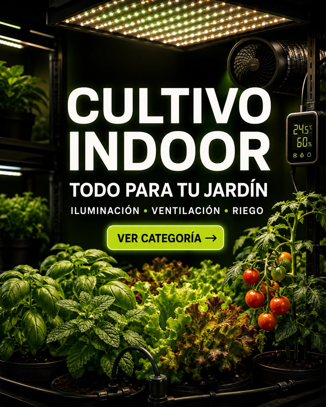 Cultivo indoor: iluminación, ventilación y riego para tu jardín en casa