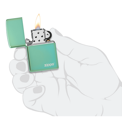 High Polish Green Lasered - Zippo - vista 3