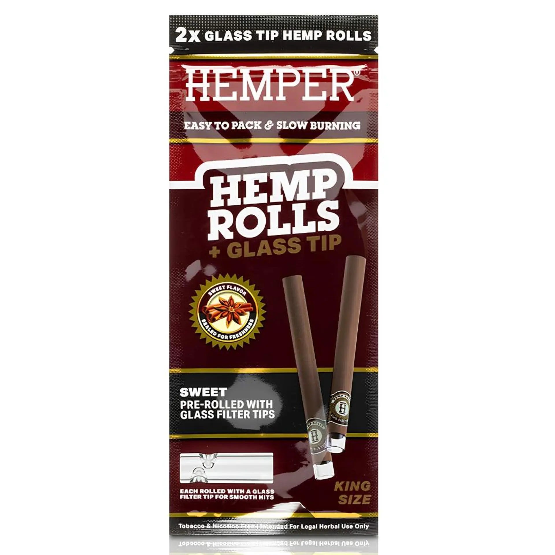 Hemper Hemp Rolls + Glass Tips Mini Size x2 - envase sabor Sweet