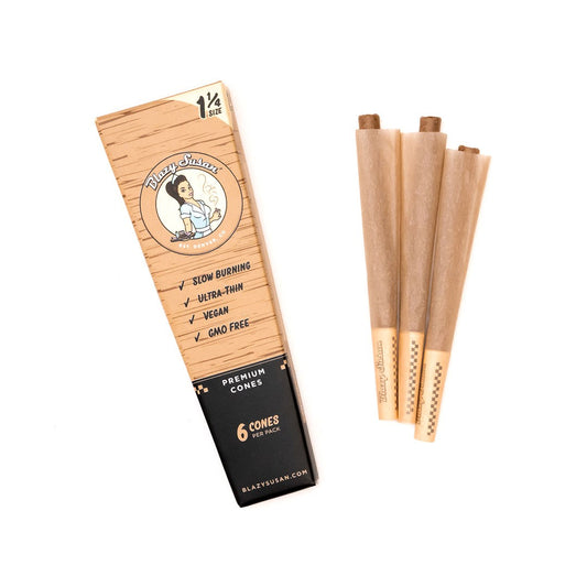 Conos Pre Roll Unbleached 1 1/4 Pack 6U - Blazy Susan