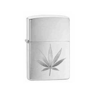 Chrome Marijuana Leaf Design - Zippo