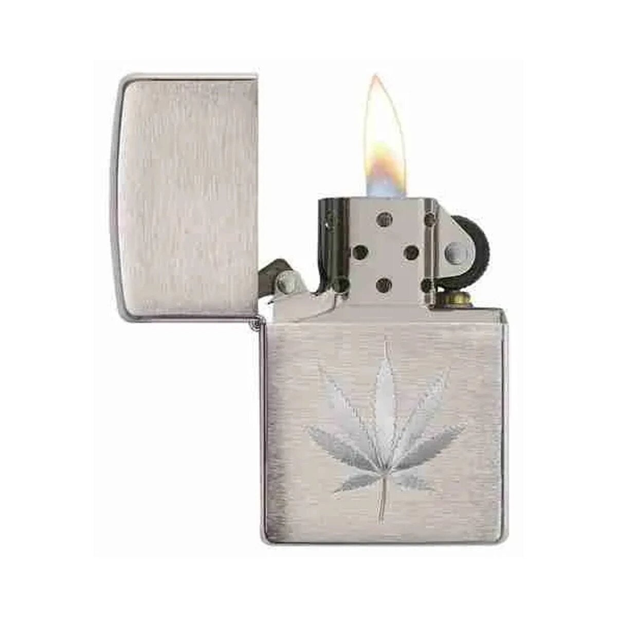 Chrome Marijuana Leaf Design - Zippo - vista 2
