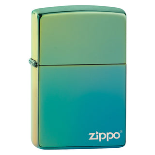 Classic High Polish Teal Logo - Zippo