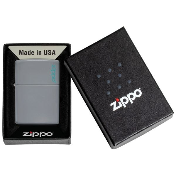 Classic Flat Grey Logo - Zippo