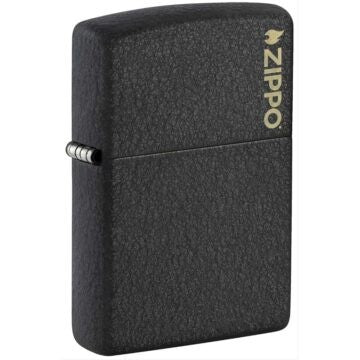 Classic Black Crackle Logo - Zippo