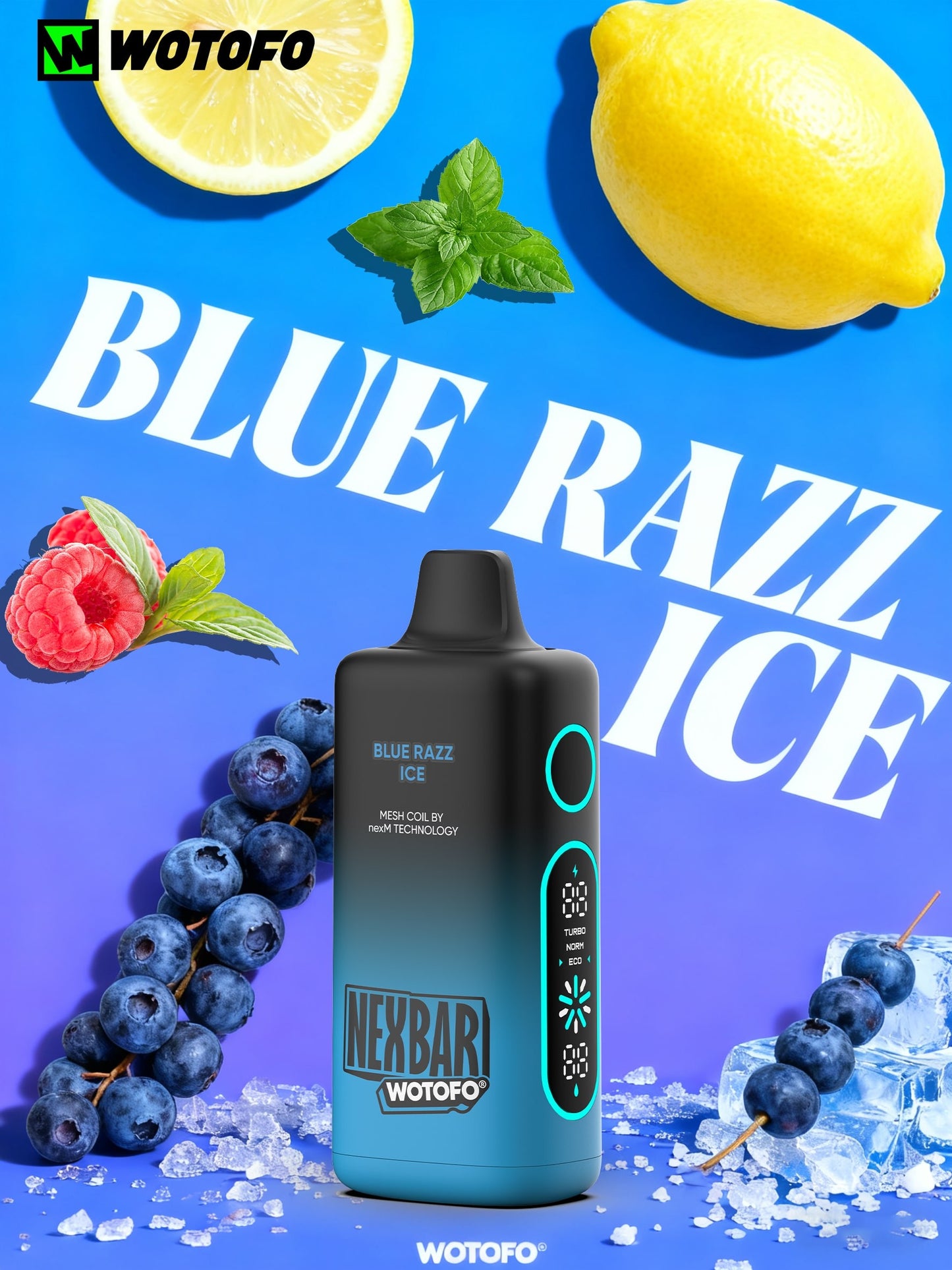 Vaporizador Nexbar 25000 Blue Razz Ice - Wotofo