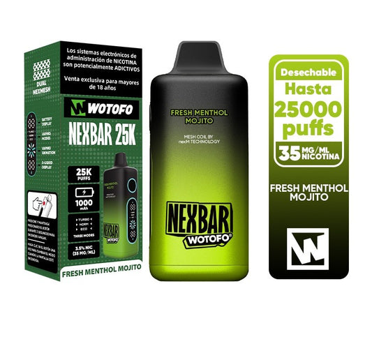 Vaporizador Nexbar 25000 Fresh Menthol Mojito - Wotofo