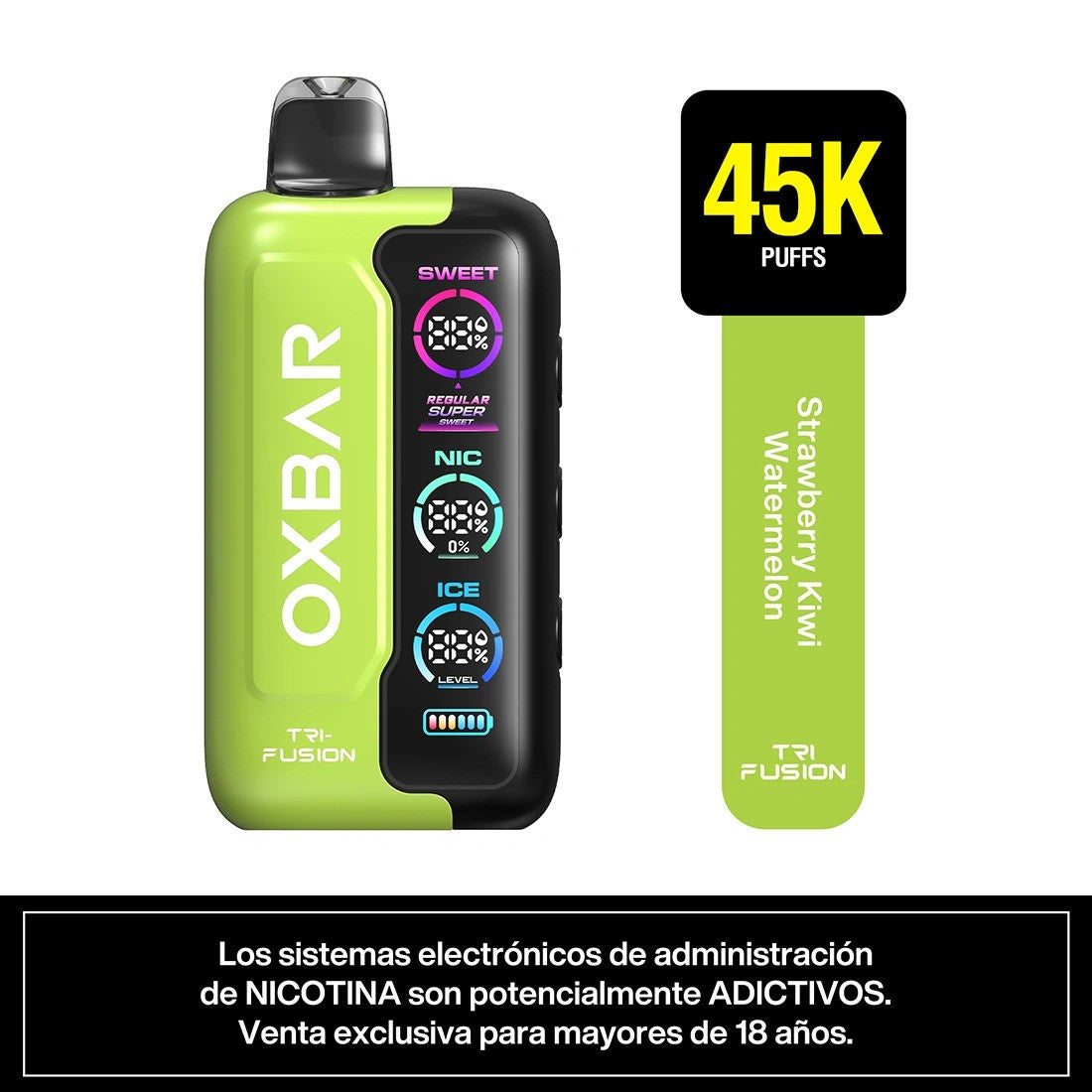 Vaporizador Trifusion 45K Strawberry Kiwi Watermelon - Oxbar