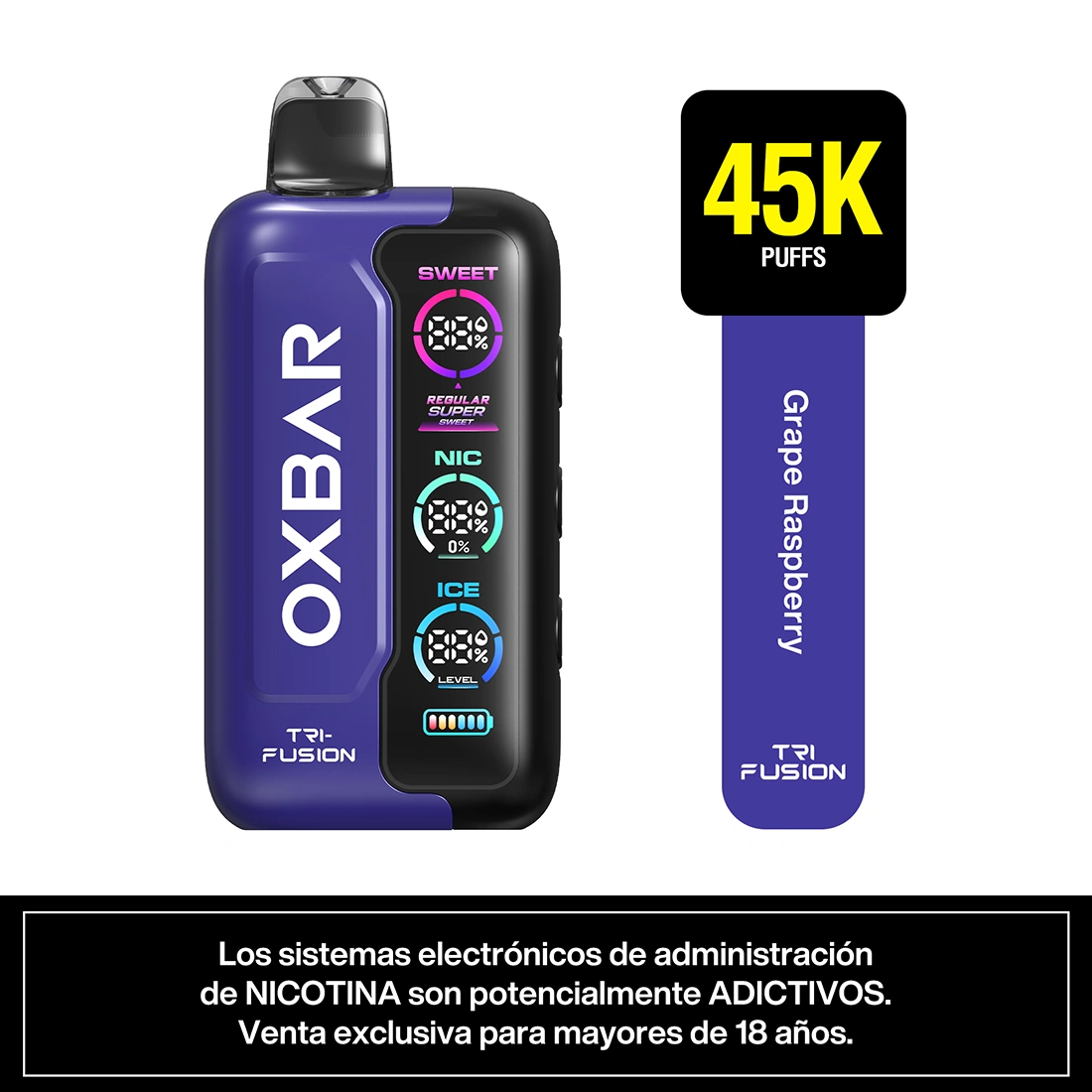 Vaporizador Trifusion 45K Grape Raspberry - Oxbar