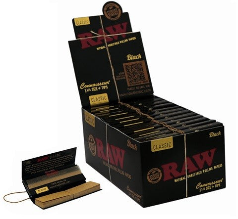 Papelillos Black Connoissuer con Tips 1 1/4 - Raw