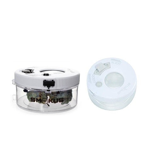 Contenedor Hermetico con Lupa Jet Pack Blanco - Smokus Focus