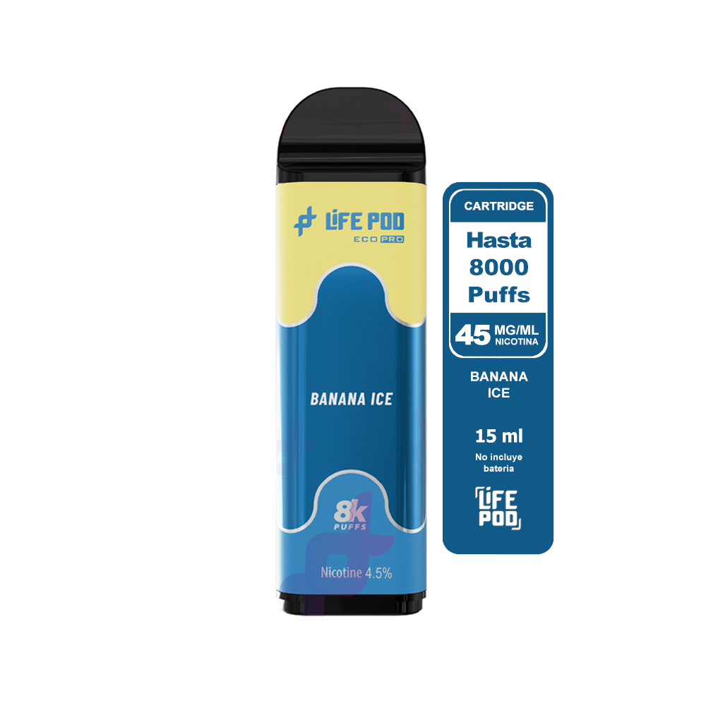 Recarga 8000 Banana Ice 4.5% - Life Pod