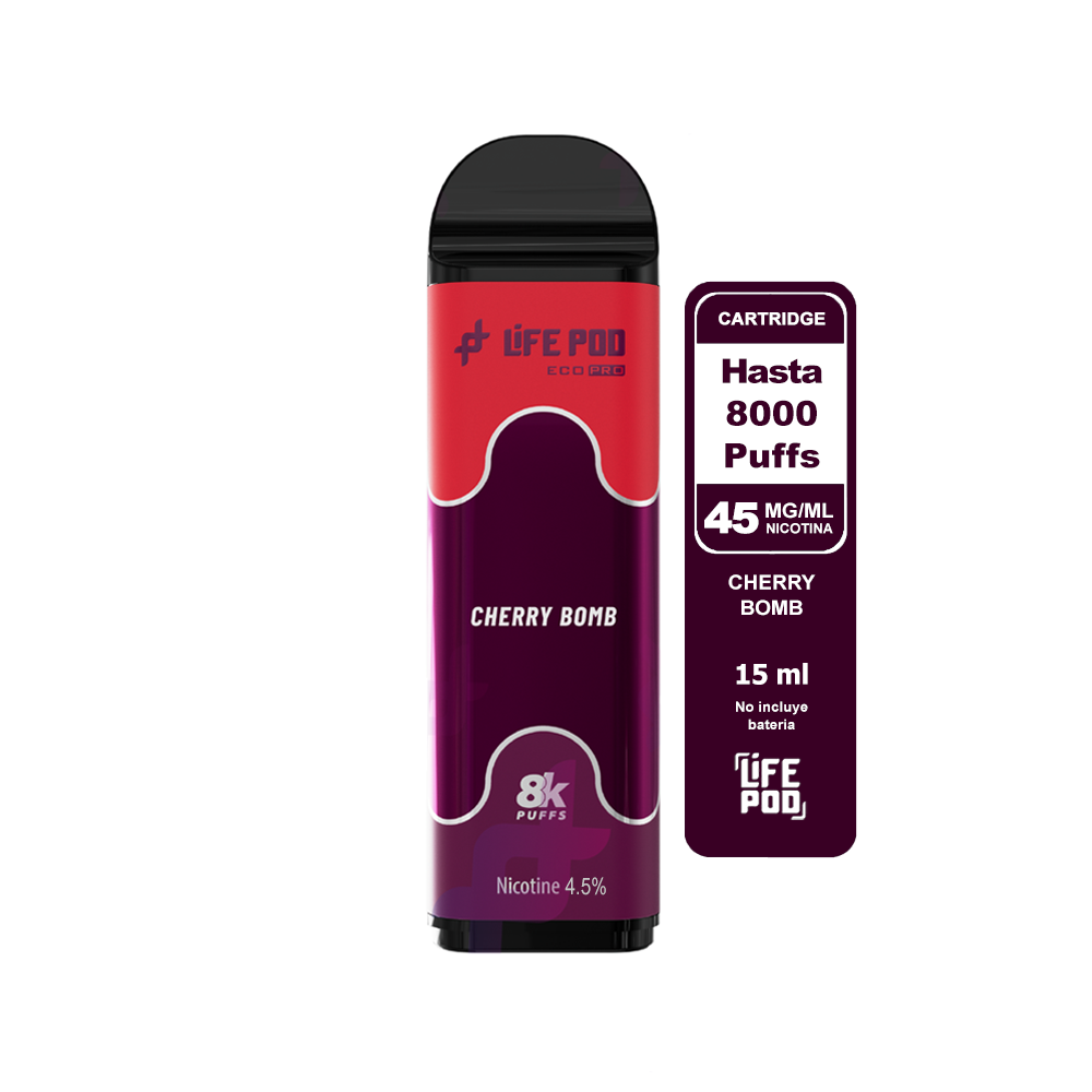 Recarga 8000 Cherry Bomb 4.5% - Life Pod