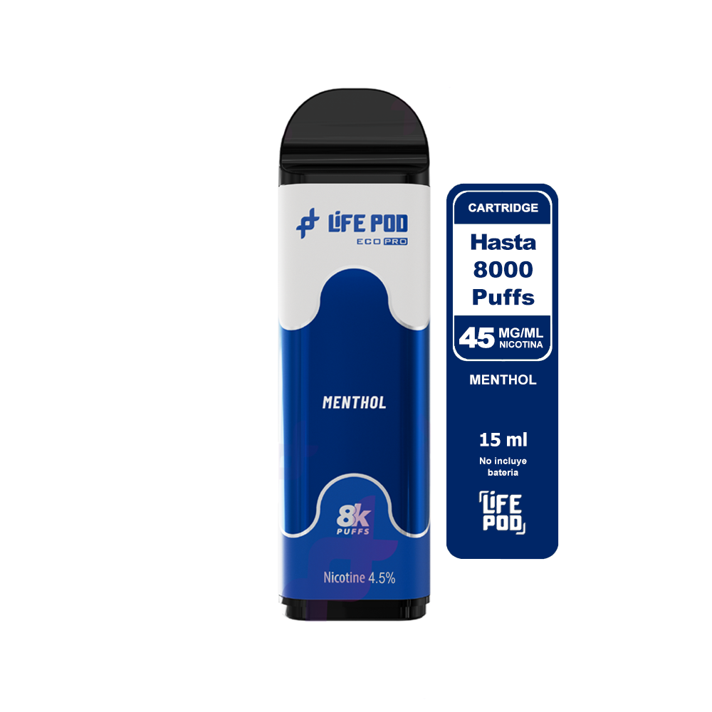 Recarga 8000 Menthol 4.5% - Life Pod