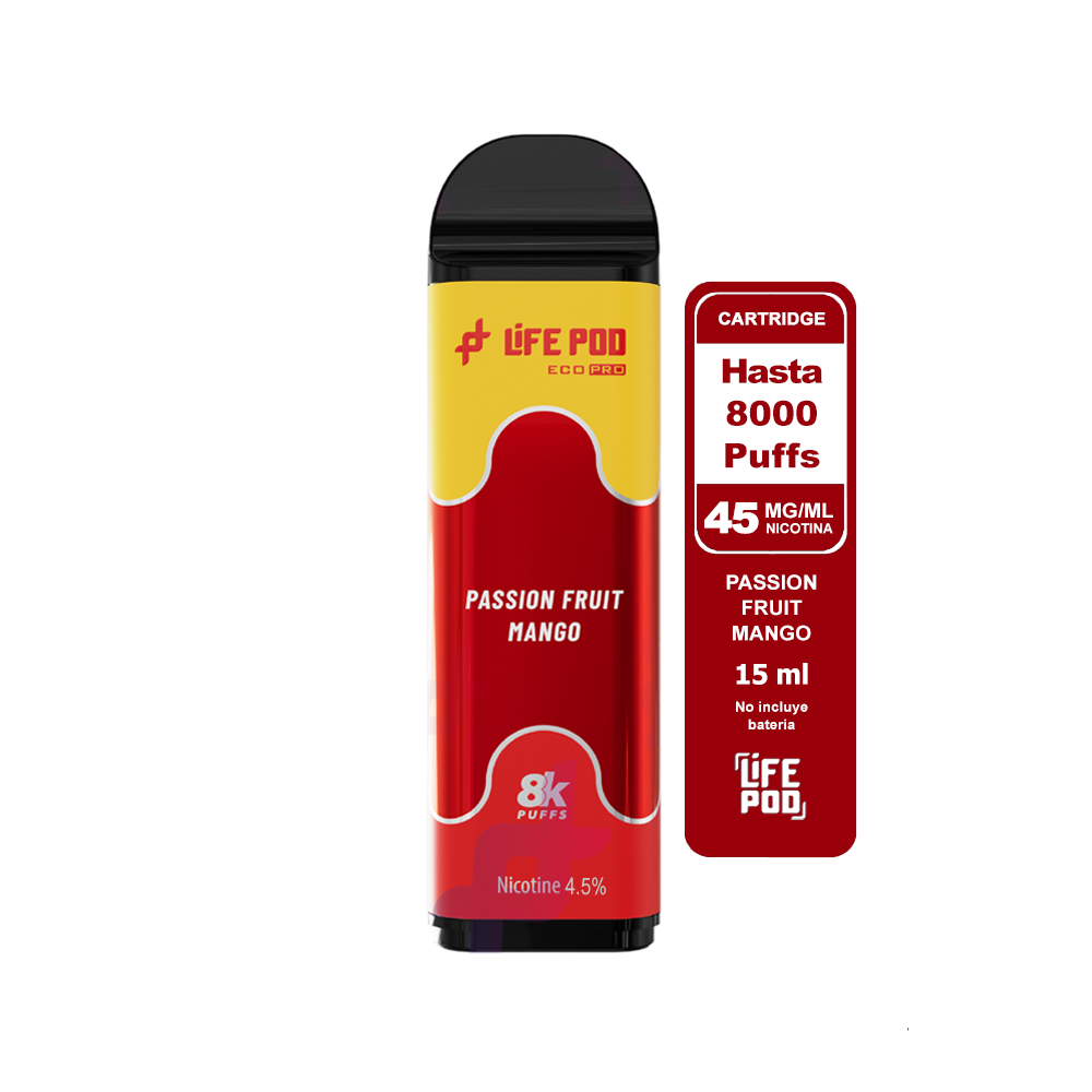 Recarga 8000 Passion Fruit Mango 4.5% - Life Pod