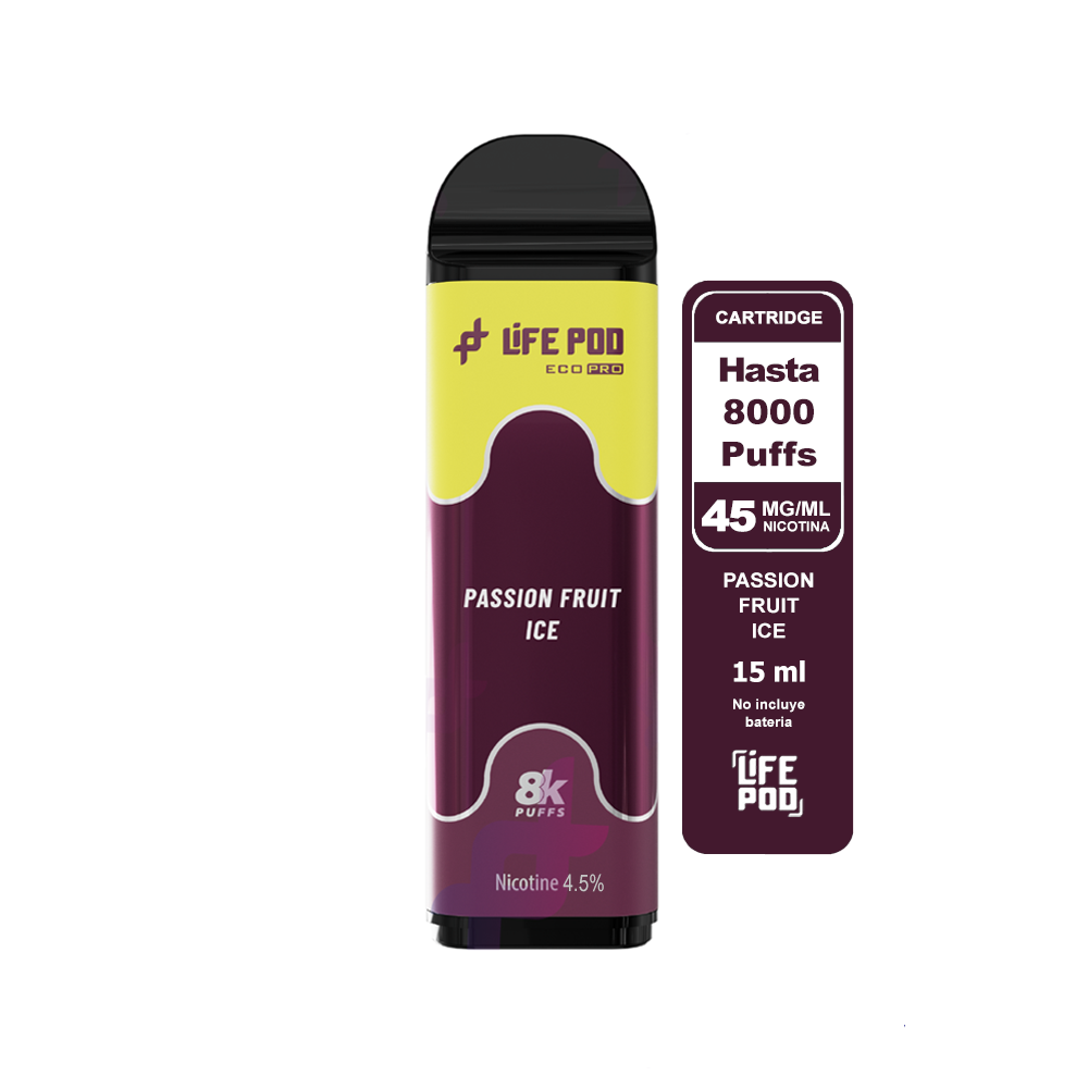 Recarga 8000 Passion Fruit Ice 4.5% - Life Pod