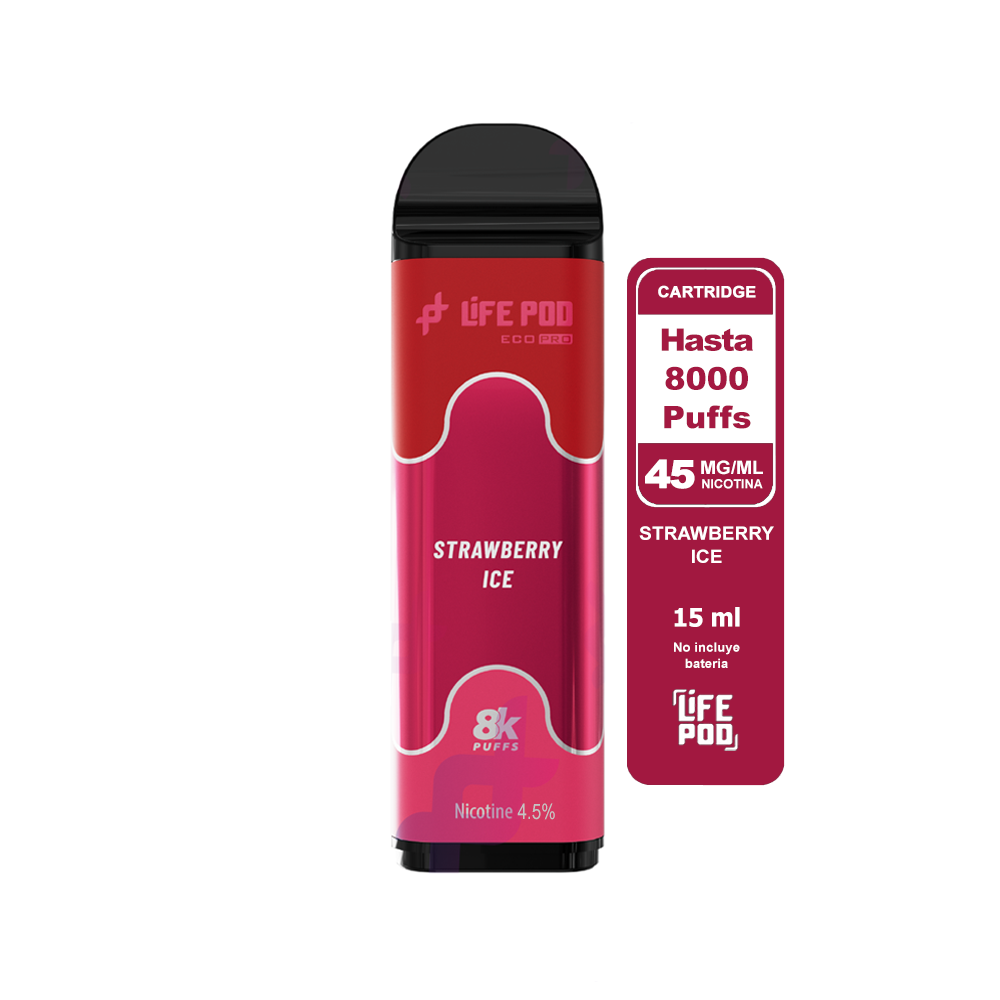 Recarga 8000 Strawberry Ice 4.5% - Life Pod