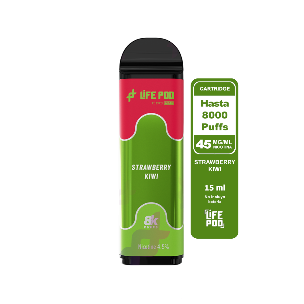 Recarga 8000 Strawberry Kiwi 4.5% - Life Pod