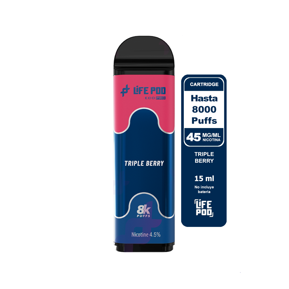 Recarga 8000 Triple Berry 4.5% - Life Pod