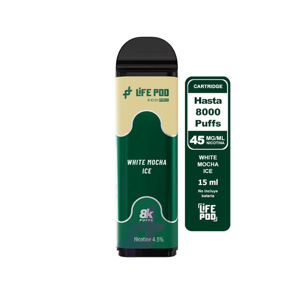 Recarga 8000 White Mocha Ice 4.5% - Life Pod