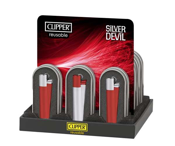 Encendedor Metálico Silver Devil 12U - Clipper