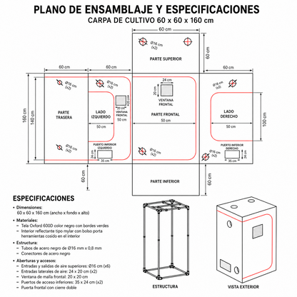 Carpa Cropbox 60X60X160 - Kasvi - vista 4