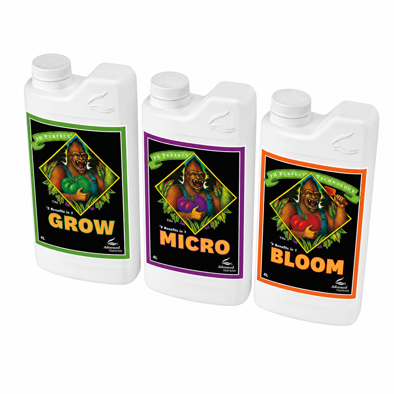 pH Perfect GROW+MICRO+BLOOM 4L - Advanced Nutrients - vista 2