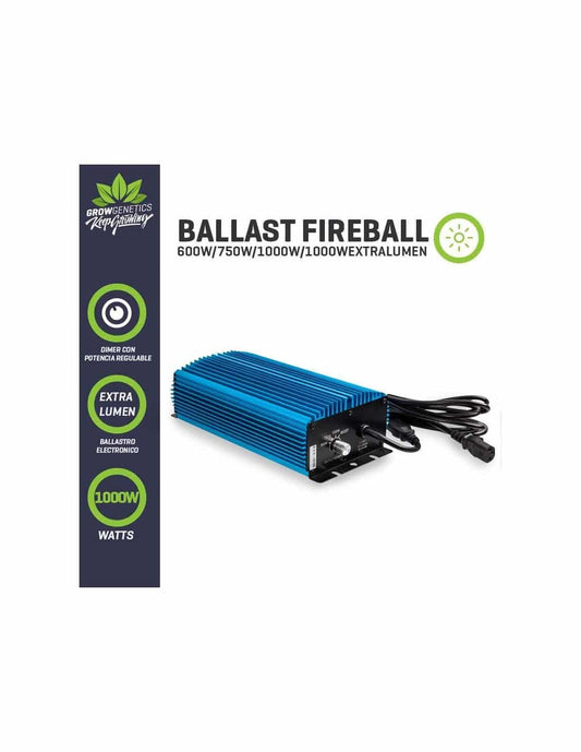 Balastro Electronico Regulable Fireball 600/1000W Extra Lumen - Grow Genetics