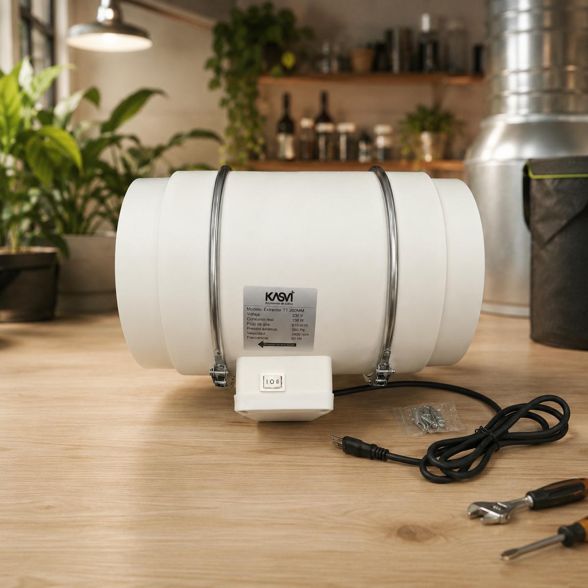Extractor Tt 200MM 910 M3/H con Cable - Kasvi - vista 5