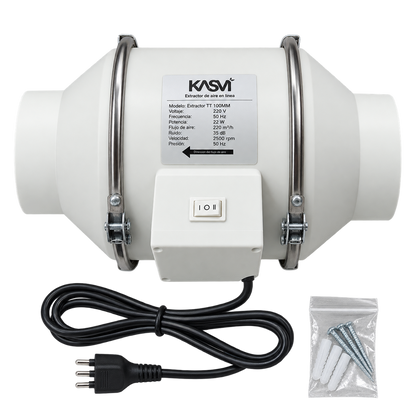 Extractor Tt 100MM 221 M3/H con Cable - Kasvi - vista 2