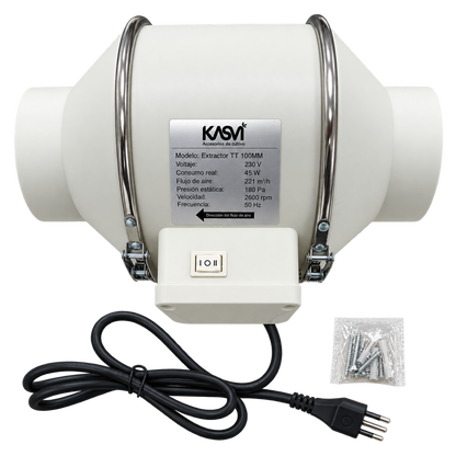 Extractor Tt 100MM 221 M3/H con Cable - Kasvi - vista 3
