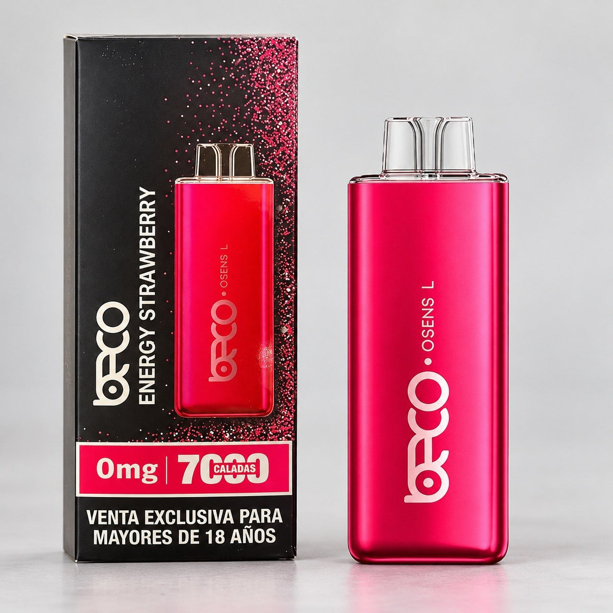 Vaporizador Osens L Energy Strawberry 7000 Puffs 0% Nicotina - Beco