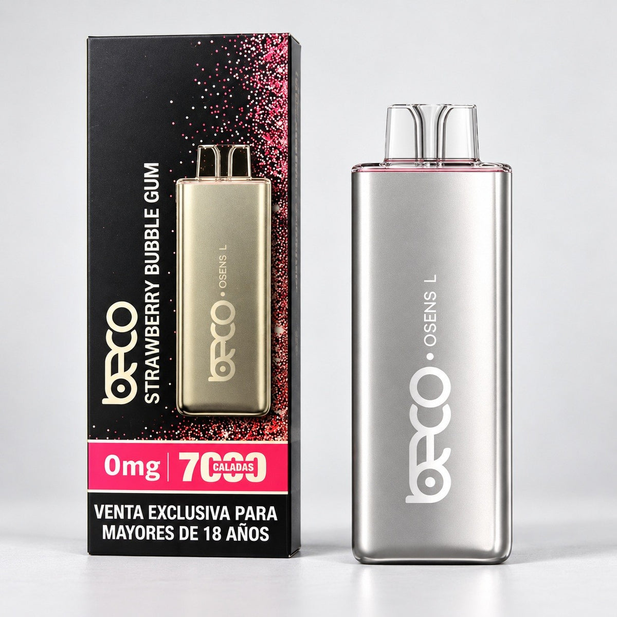 Vaporizador Osens L Strawberry Bubblegum 7000 Puffs 0% Nicotina - Beco