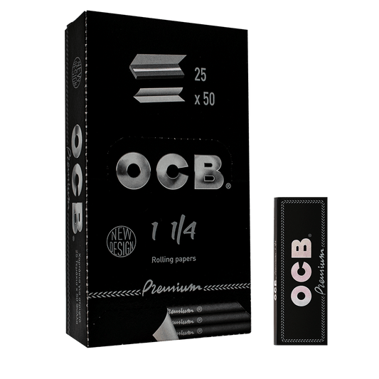 Papelillo Premium Negro Display 25U 1.25 Ocb