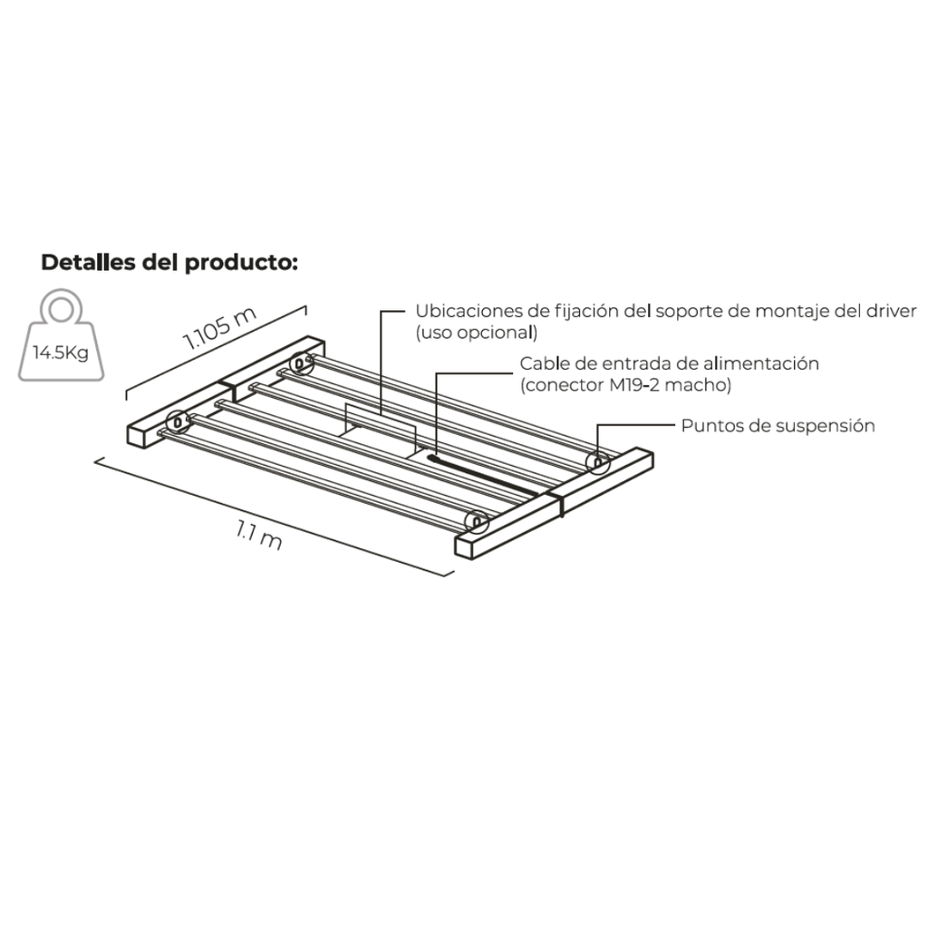 Hortilight - LED June Dc 6 Barras (660W) - vista 2