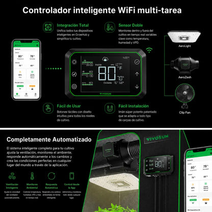 Controlador Ambiental Wifi Vivosun Growhub E42 - vista 2