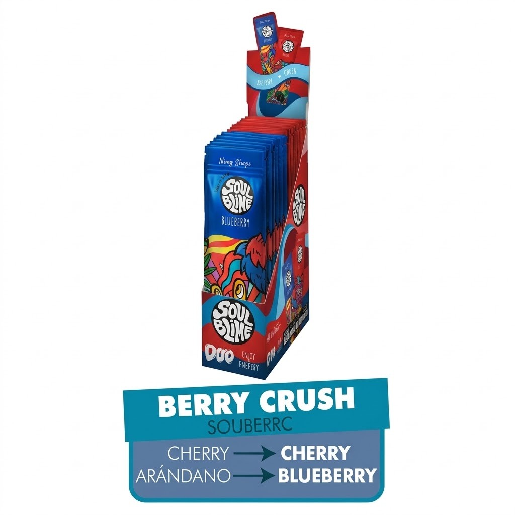 Blunt Hemp Wraps Cherry - Soulblime — el display de la línea Berry Crush con los dos sabores
