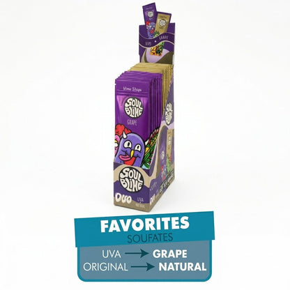 Blunt Hemp Wraps Grape - Soulblime — el display de la línea Favorites con los dos sabores