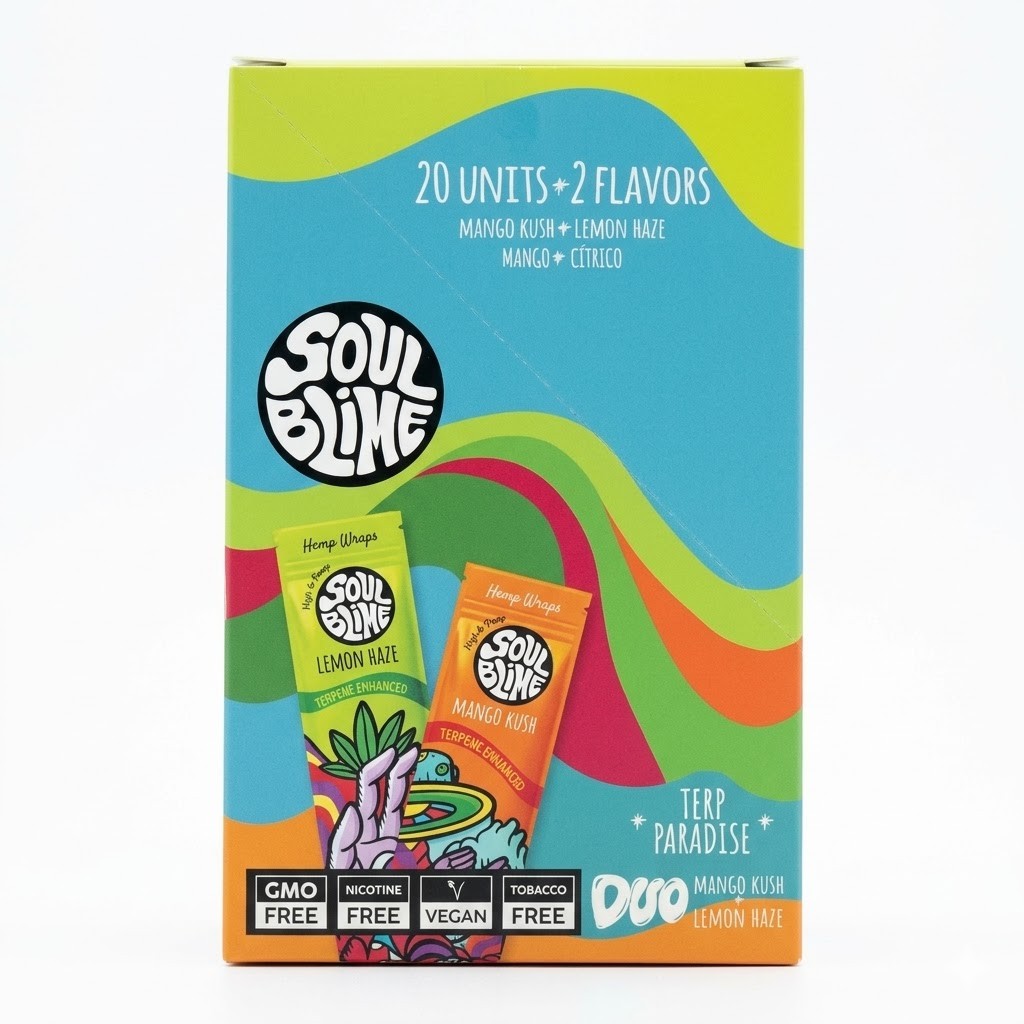 Blunt Hemp Wraps Mango Kush - Soulblime — el envase de la línea Terp Paradise