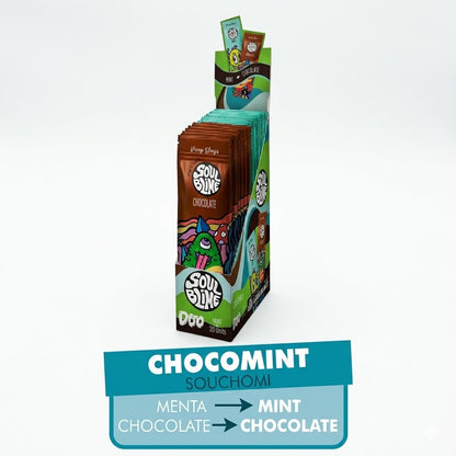 Blunt Hemp Wraps Mint - Soulblime — el display de la línea Chocomint con los dos sabores