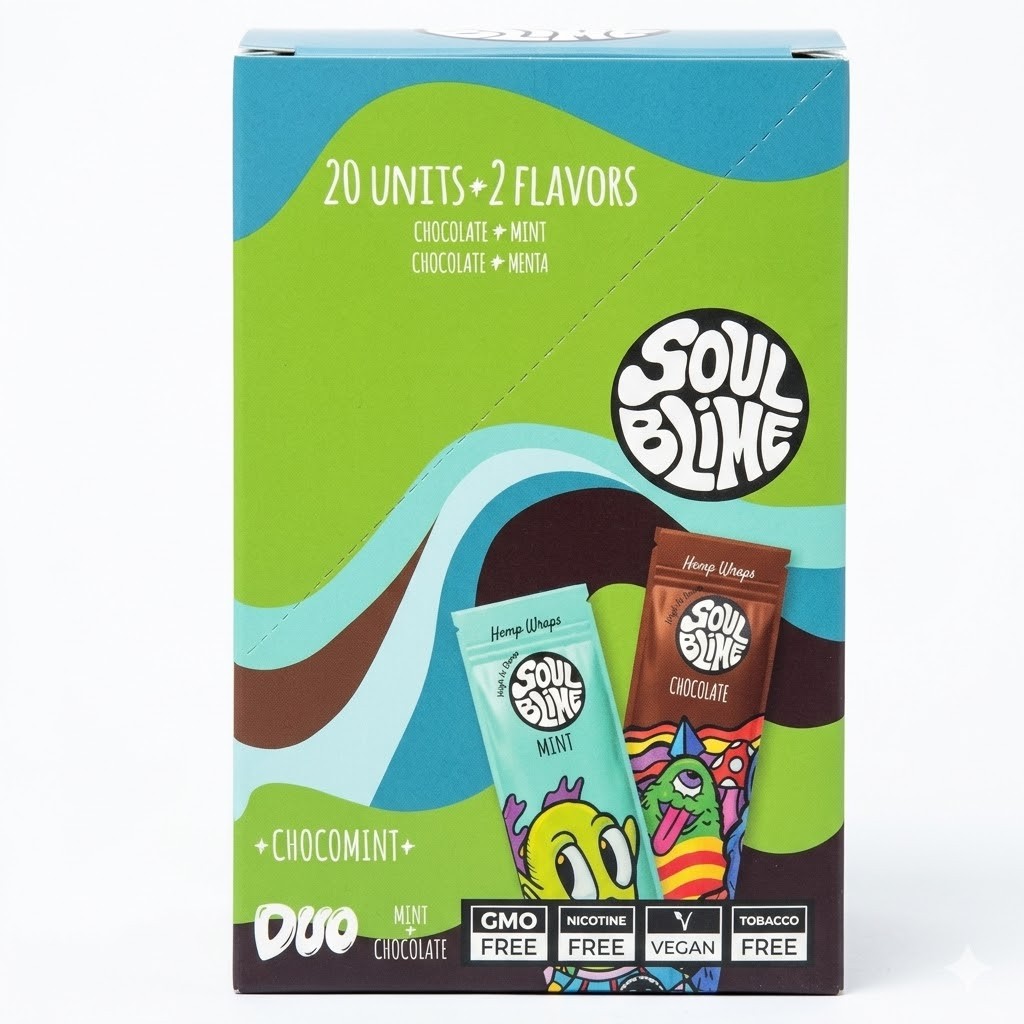 Blunt Hemp Wraps Mint - Soulblime — el envase de la línea Chocomint
