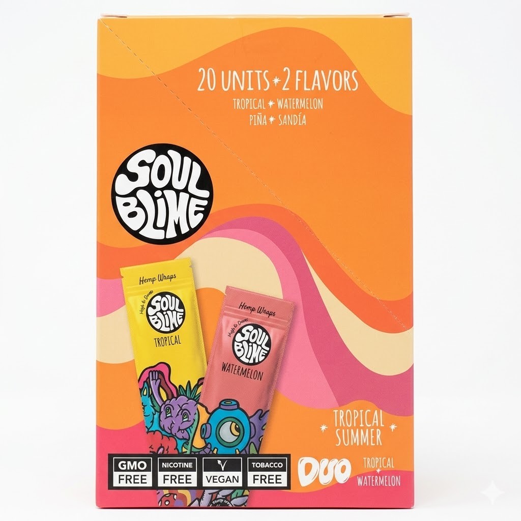 Blunt Hemp Wraps Tropical - Soulblime — el envase de la línea Tropical Summer