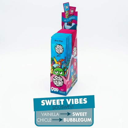 Blunt Hemp Wraps Vanilla - Soulblime — el display de la línea Sweet Vibes con los dos sabores