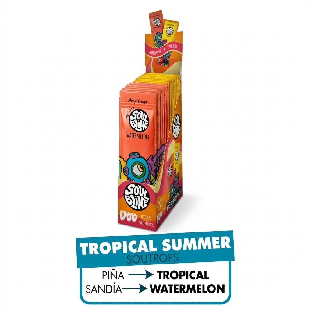 Blunt Hemp Wraps Watermelon - Soulblime — el display de la línea Tropical Summer con los dos sabores