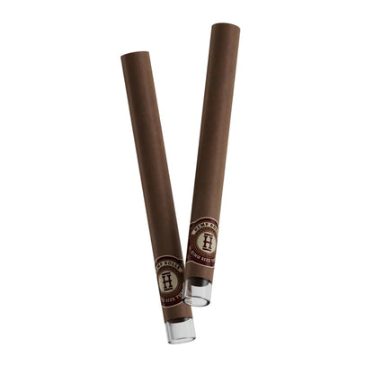Dos Hemp Rolls King Size mostrando la boquilla de vidrio reutilizable